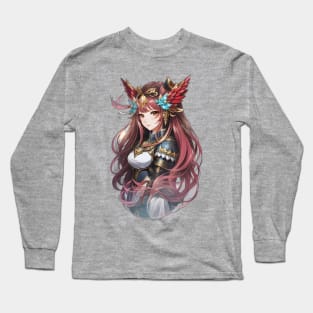 Deep Secrets of Cetus: Alluring AI Anime Character Art Long Sleeve T-Shirt